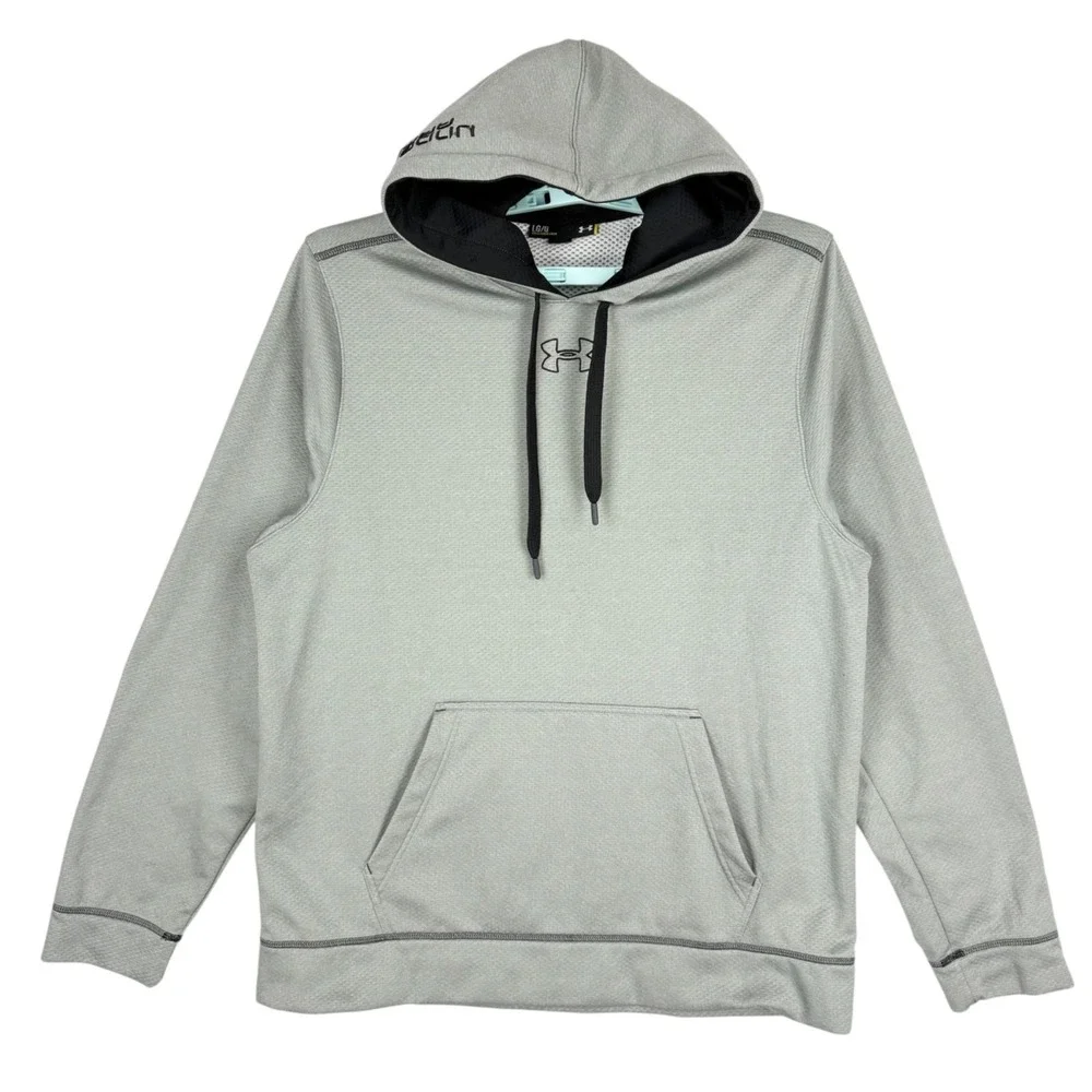 Under Armour Men's Pullover Loose Fit Gray Hoodie Sweatshirt Size L Drawstring
